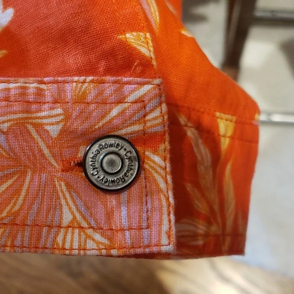 Nwt Cynthia Rowley linnen orange white jacket - Picture 6 of 6